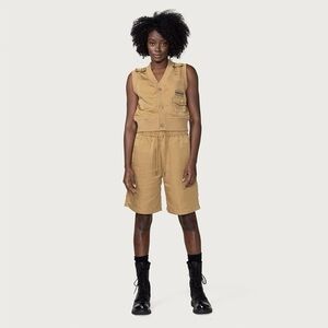 Honor the Gift Khaki Nylon Long Drawstring Women Shorts